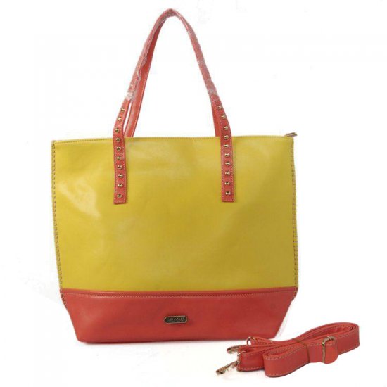 Coach Stud North South Large Yellow Totes CJH